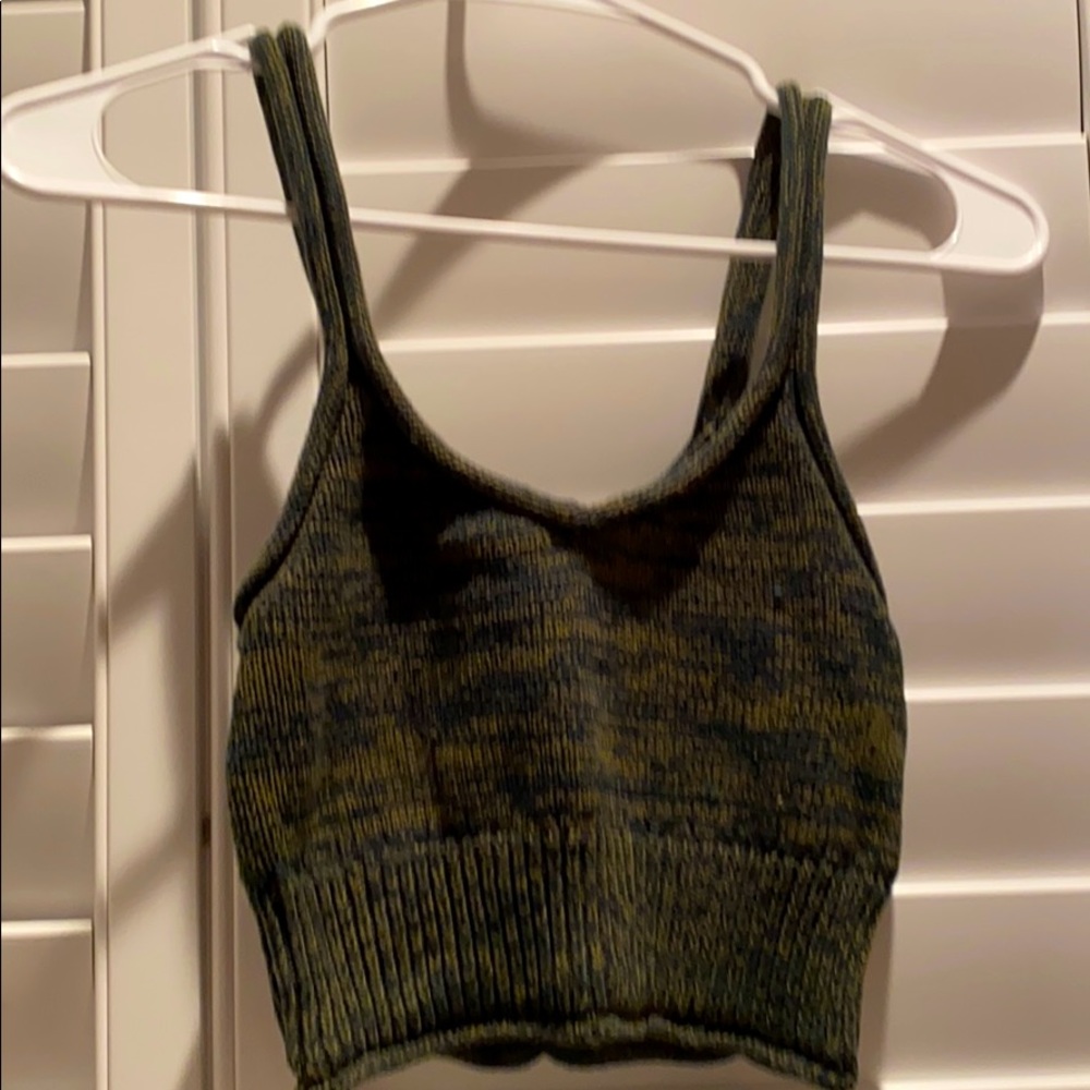 Green knit tank top - Picture 1 of 2